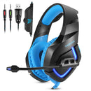 ONIKUMA K1B 3.5mm Plug Stereo USB LED Light Headphone with Microphone, For PS4, Smartphone, Tablet, PC, Notebook(Blue)