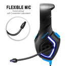 ONIKUMA K1B 3.5mm Plug Stereo USB LED Light Headphone with Microphone, For PS4, Smartphone, Tablet, PC, Notebook(Blue)