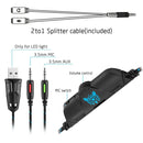 ONIKUMA K1B 3.5mm Plug Stereo USB LED Light Headphone with Microphone, For PS4, Smartphone, Tablet, PC, Notebook(Blue)