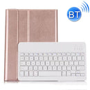 Detachable Bluetooth Keyboard + Horizontal Flip Leather Tablet Case with Holder for iPad Pro 9.7 inch, iPad Air, iPad Air 2, iPad 9.7 inch (2017), iPad 9.7 inch (2018) (Rose Gold)