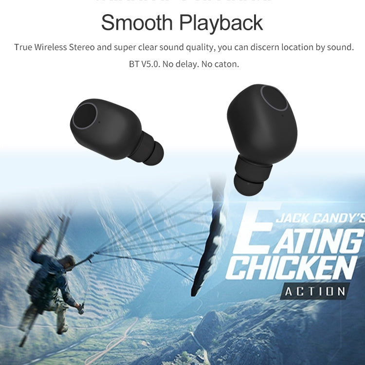 Q1 TWS Bluetooth 5.0 Binaural Stereo Wireless Sports Bluetooth Earphone(Black)
