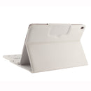 IP09 For iPad 10.2 inch Litchi Texture Detachable ABS Bluetooth Keyboard Leather Tablet Case with Stand Function (White)
