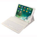 IP09 For iPad 10.2 inch Litchi Texture Detachable ABS Bluetooth Keyboard Leather Tablet Case with Stand Function (White)