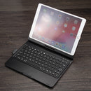 F102AS For iPad 10.2 inch Colorful Backlit Rotatable Bluetooth Keyboard Leather Tablet Case with Pen Slot Function(Black)