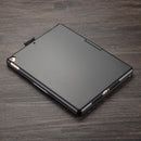 F102AS For iPad 10.2 inch Colorful Backlit Rotatable Bluetooth Keyboard Leather Tablet Case with Pen Slot Function(Black)