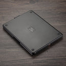 F102AS For iPad 10.2 inch Colorful Backlit Rotatable Bluetooth Keyboard Leather Tablet Case with Pen Slot Function(Black)