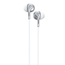 REMAX RM-595 3.5mm Gold Pin In-Ear Stereo Double-action Metal Music Earphone with Wire Control + MIC, Support Hands-free (White)