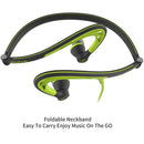 Mucro ML233 Foldable Wired Running Sports Headphones Night Neckband In-Ear Stereo Earphones, Cable Length: 1.2m(Green)