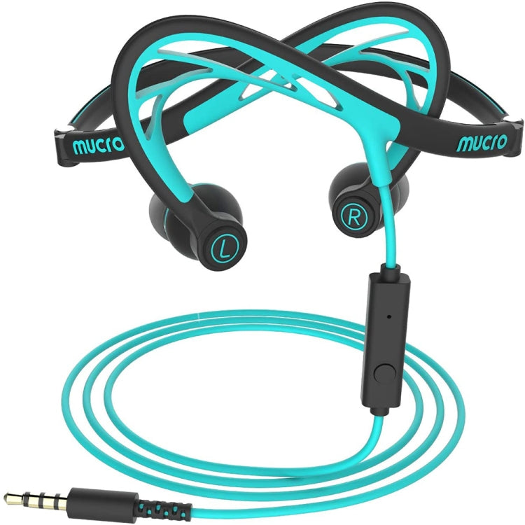 Mucro ML233 Foldable Wired Running Sports Headphones Night Neckband In-Ear Stereo Earphones, Cable Length: 1.2m(Blue)