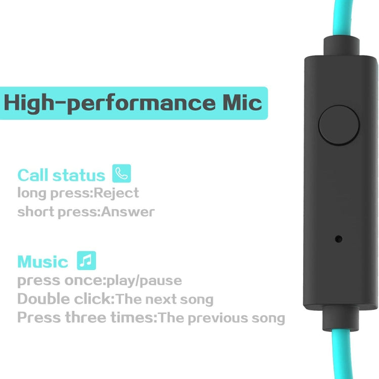 Mucro ML233 Foldable Wired Running Sports Headphones Night Neckband In-Ear Stereo Earphones, Cable Length: 1.2m(Blue)