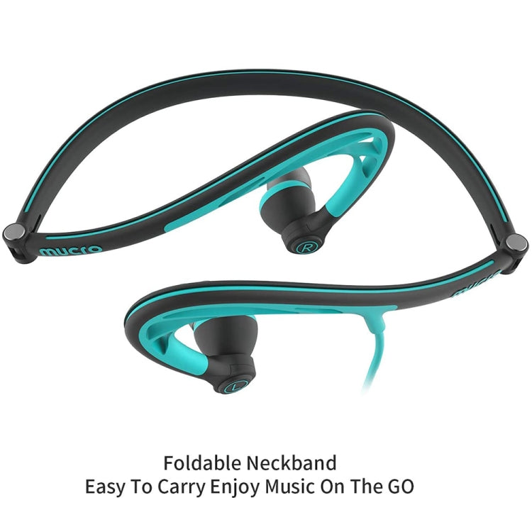 Mucro ML233 Foldable Wired Running Sports Headphones Night Neckband In-Ear Stereo Earphones, Cable Length: 1.2m(Blue)