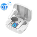 LB-8 Bluetooth 5.0 Stereo Wireless Bluetooth Earphone with Charging Box & LED Battery Display, Support Fingerprint Touch & Call & Voice Assistant & Switch Between Chinese and English (White)
