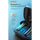 LB-8 Bluetooth 5.0 Stereo Wireless Bluetooth Earphone with Charging Box & LED Battery Display, Support Fingerprint Touch & Call & Voice Assistant & Switch Between Chinese and English (White)