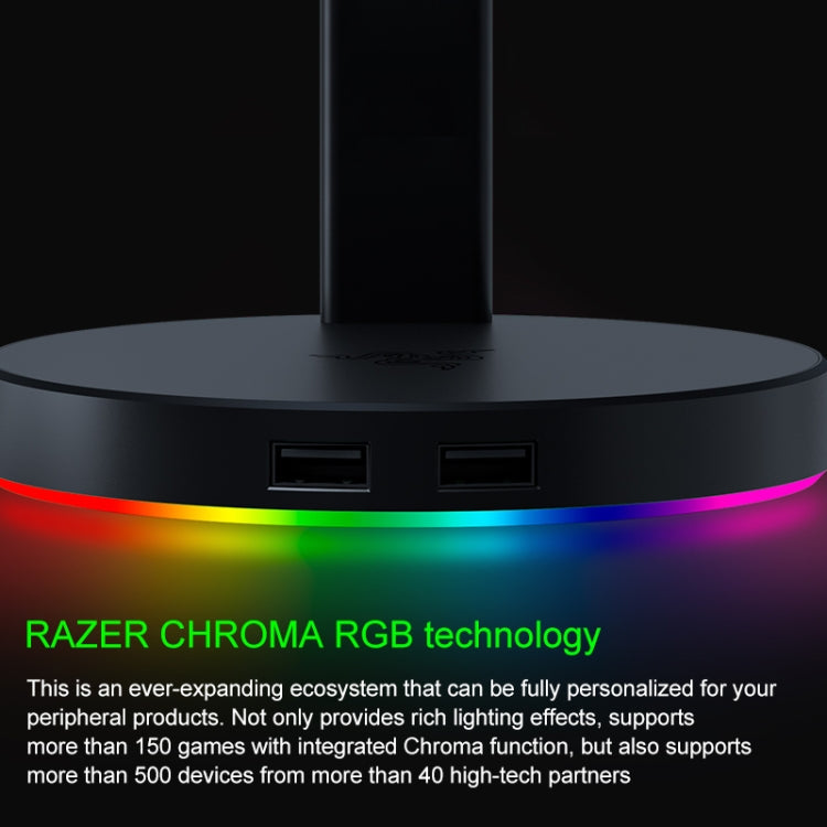 Razer Base Station V2 Chroma RGB Luminous USB Ports Charging Headset Holder(Black)