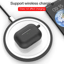 For AirPods Pro Silicone Wireless Earphone Protective Case Cover with Lanyard Hole & Carabiner(Purple)