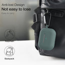 For AirPods Pro Silicone Wireless Earphone Protective Case Cover with Lanyard Hole & Carabiner(Purple)