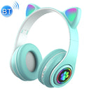 B39 Cat Ear Design LED Gradient Light Wireless Bluetooth Headset(Blue)