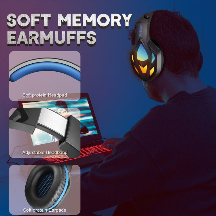 H100 PC Computer E-sports Gaming RGB Light Wired Headset with Microphone (Black Red)