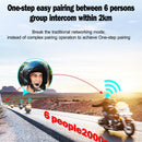 Hysnox HY-02 Bluetooth 5.0 Motorcycle Helmet Headset 2000M 6 Riders Intercom Headset (Gold)