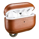 ICARER For Apple AirPods Pro Ring Buckle Version Retro Earphone Protective Leather Case(Brown)