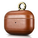 ICARER For Apple AirPods Pro Ring Buckle Version Retro Earphone Protective Leather Case(Brown)