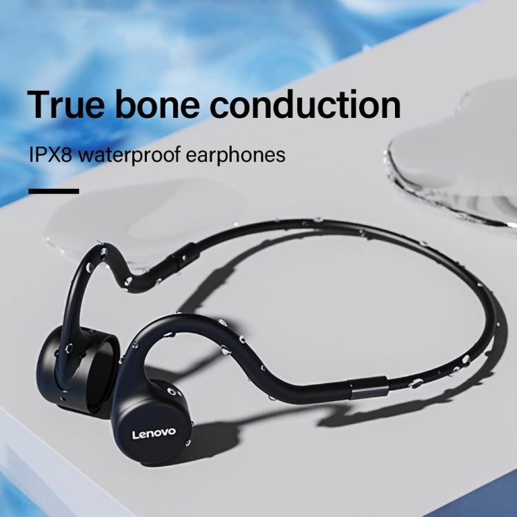 Lenovo X5 IPX8 Waterproof Bluetooth 5.0 Bone Conduction Wireless Earphones, Built-in 8G Memory (Black)