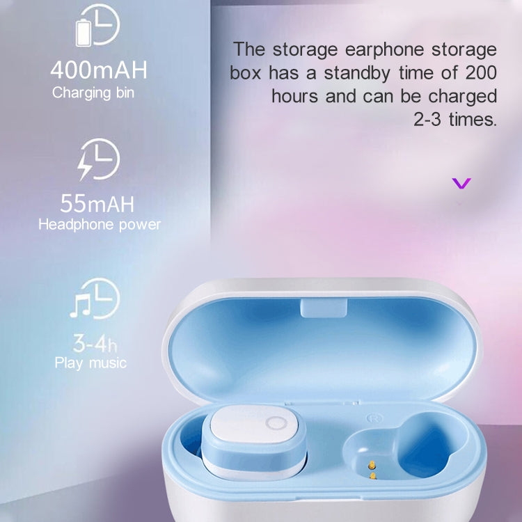 DT-6 IPX Waterproof Bluetooth 5.0 Wireless Bluetooth Earphone with 400mAh Magnetic Charging Box, Support Call(Blue)
