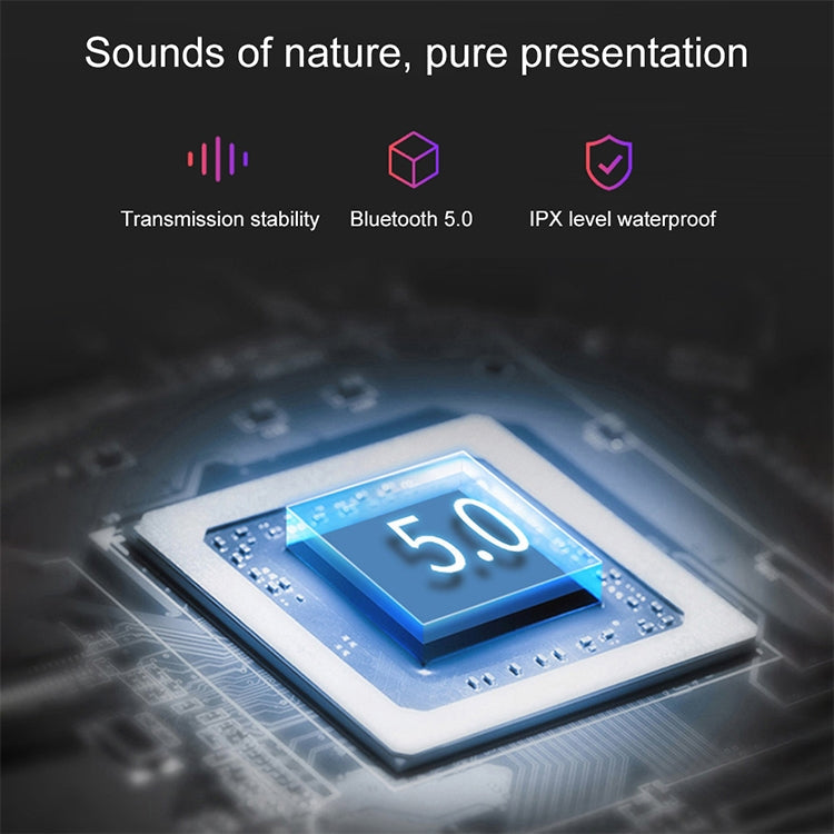 DT-6 IPX Waterproof Bluetooth 5.0 Wireless Bluetooth Earphone with 400mAh Magnetic Charging Box, Support Call(Blue)