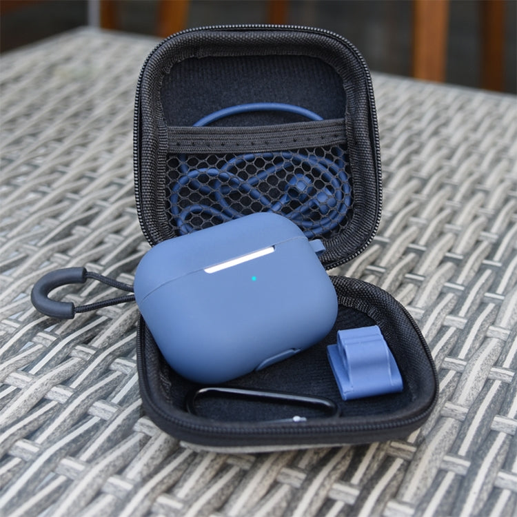 For AirPods Pro 5 in 1 Silicone Earphone Protective Case + Earphone Bag + Earphones Buckle + Hook + Anti-lost Rope Set(Green)