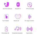 DT-17 Wireless Two Ear Bluetooth Headset Supports Touch & Smart Magnetic Charging & Power On Automatic Pairing (Black)