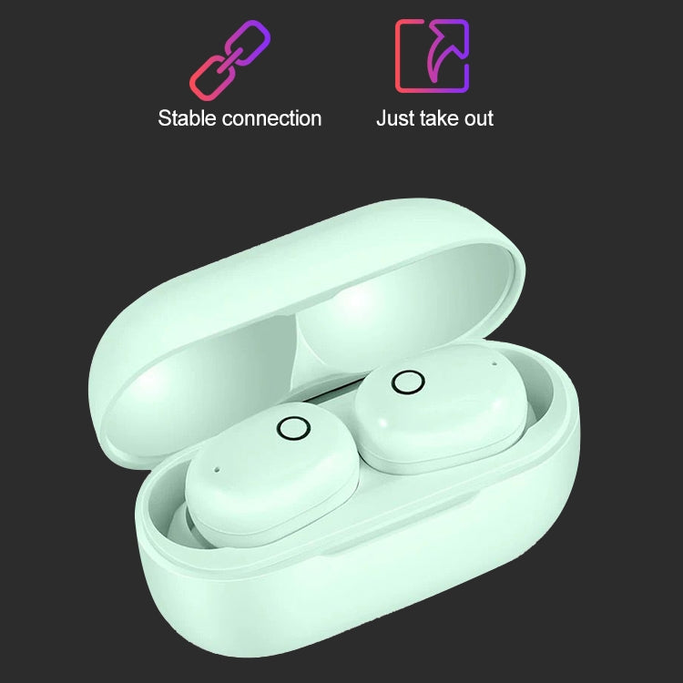 DT-17 Wireless Two Ear Bluetooth Headset Supports Touch & Smart Magnetic Charging & Power On Automatic Pairing(Green)