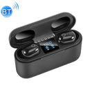 Dt-18 Wireless Two Ear Bluetooth Headset With 2000mAh Charging Cabin & Touch & Intelligent Magnetic Suction Charging (Black)