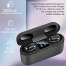 Dt-18 Wireless Two Ear Bluetooth Headset With 2000mAh Charging Cabin & Touch & Intelligent Magnetic Suction Charging (Black)