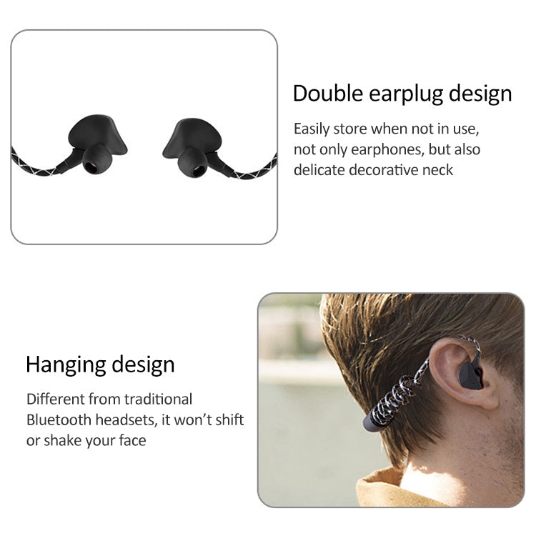 M12 In-ear Retractable Wireless Sports Bluetooth Headset for Apple Headset(Black)