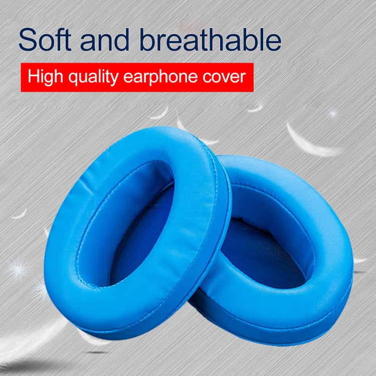 1 Pair Oval Leather Beveled Headphone Protective Case for Brainwavz HM5 / Philip SHP9500(Black)