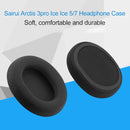 1 Pair Leather Sponge Protective Case for Steelseries Arctis 3 Pro / Ice 5 / Ice 7 Headphone(Black Leather)