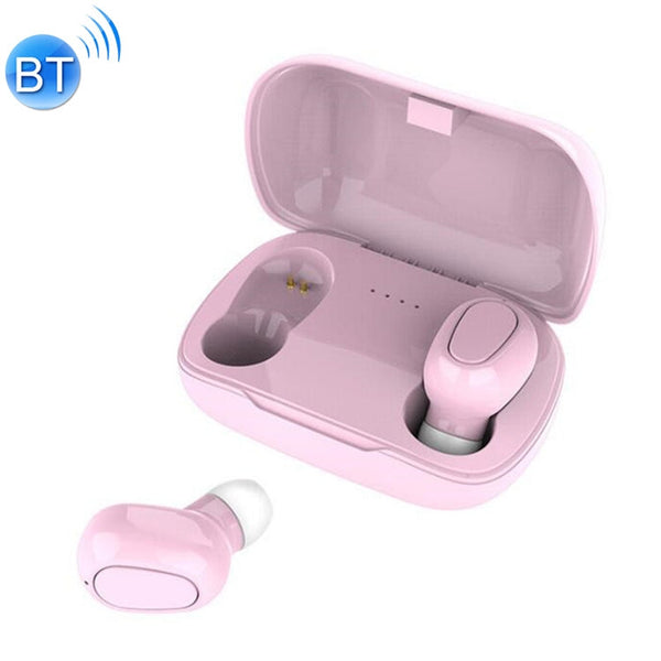 L21 9D Sound Effect Bluetooth 5.0 Wireless Bluetooth Earphone with Charging Box, Support for HD Calls (Pink)
