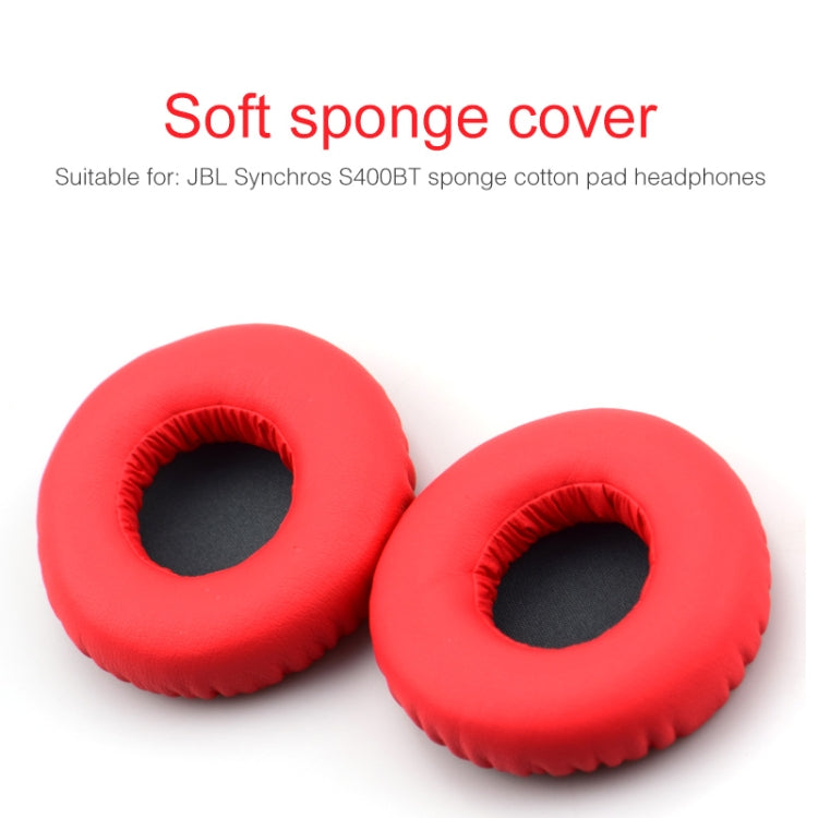 For JBL Synchros S400BT Headphones Imitation Leather + Memory Foam Soft Earphone Protective Cover Earmuffs, One Pair(Red)