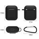 7 PCS Wireless Earphones Shockproof Silicone Protective Case for Apple AirPods 1 / 2(Black White)