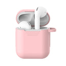 7 PCS Wireless Earphones Shockproof Silicone Protective Case for Apple AirPods 1 / 2(Pink + White)