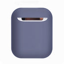 Wireless Earphones Shockproof Liquid Silicone Protective Case for Apple AirPods 1 / 2(Purple gray)