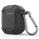 Wireless Earphones Shockproof Armor Silicone Protective Case for Apple AirPods 1 / 2, Wireless Version(Black)