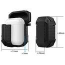 Wireless Earphones Shockproof Armor Silicone Protective Case for Apple AirPods 1 / 2, Wireless Version(Black)