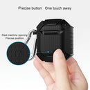 Wireless Earphones Shockproof Armor Silicone Protective Case for Apple AirPods 1 / 2, Wireless Version(Black)