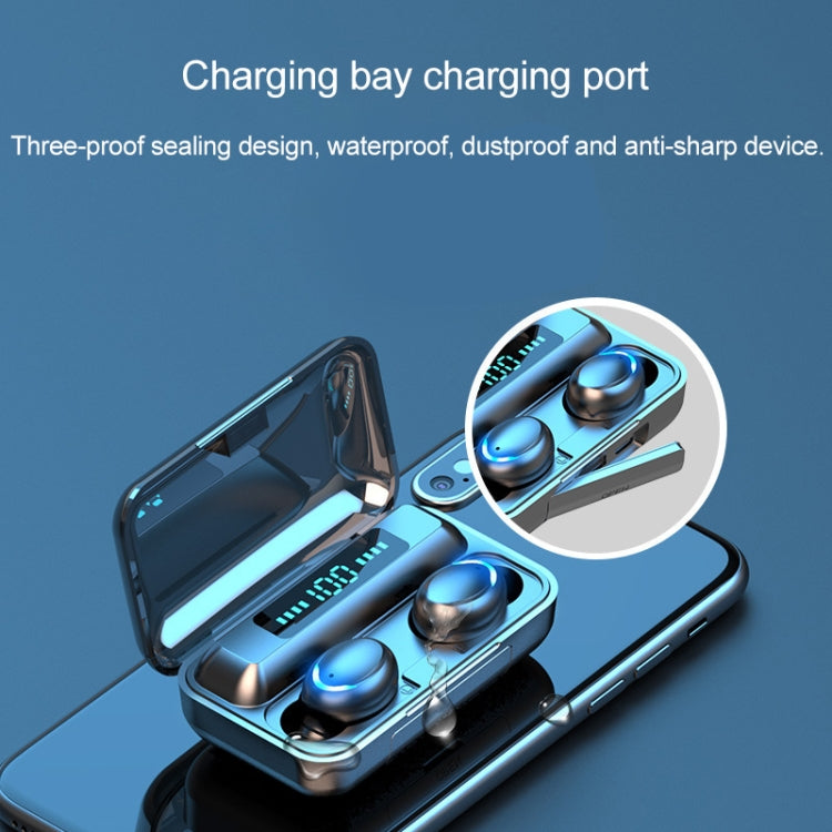 F9-5 Bluetooth 5.0 TWS Wireless Binaural Bluetooth Earphone with Charging Box & Support Call & LED Digital Display(Black)