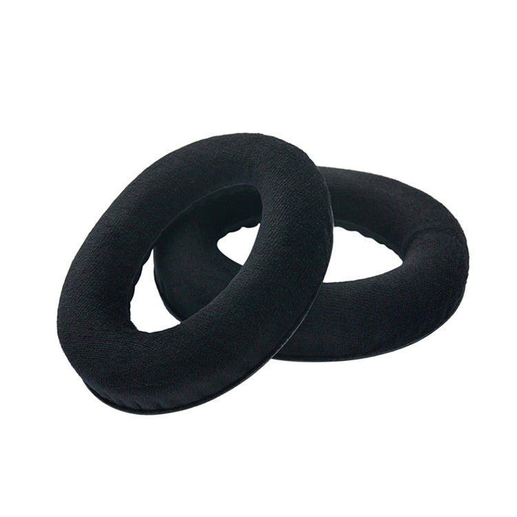 2 PCS For Sennheiser HD515 / HD555 / HD595 / HD598 / HD558 / PC360 Flannel Earphone Cushion Cover Earmuffs Replacement Earpads with Tone Tuning Cotton (Black)