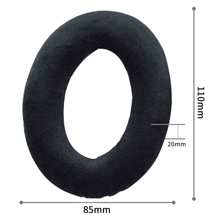 2 PCS For Sennheiser HD515 / HD555 / HD595 / HD598 / HD558 / PC360 Flannel Earphone Cushion Cover Earmuffs Replacement Earpads with Tone Tuning Cotton (Black)