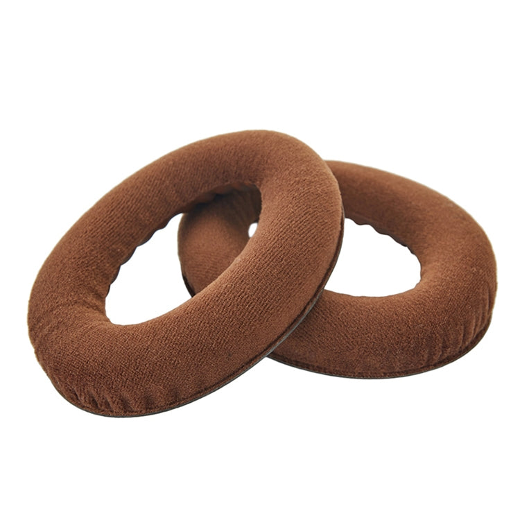 2 PCS For Sennheiser HD515 / HD555 / HD595 / HD598 / HD558 / PC360 Flannel Earphone Cushion Cover Earmuffs Replacement Earpads with Tone Tuning Cotton (Brown)