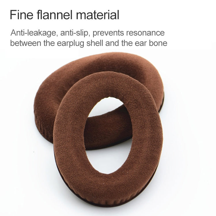 2 PCS For Sennheiser HD515 / HD555 / HD595 / HD598 / HD558 / PC360 Flannel Earphone Cushion Cover Earmuffs Replacement Earpads with Tone Tuning Cotton (Brown)