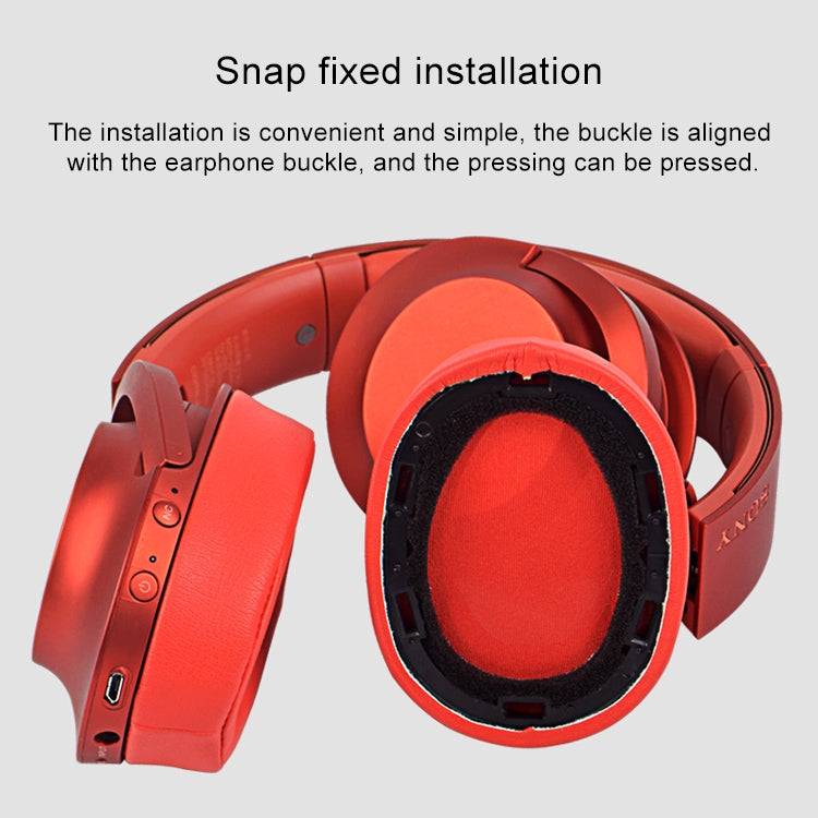 1 Pair Sponge Headphone Protective Case for Sony MDR-100ABN / WH-H900N(Red)